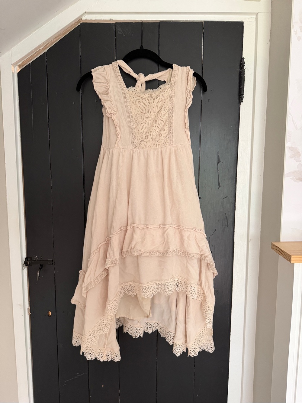 Joyfolie - Mia Joy Blush Lace Halter Ruffled Dress